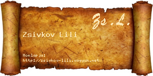 Zsivkov Lili névjegykártya